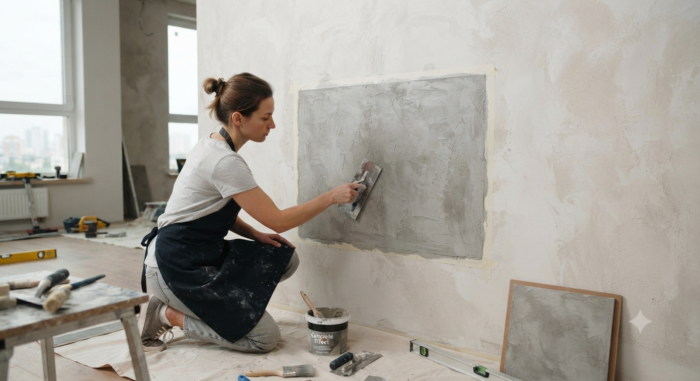 Vì sao cần thử mẫu sơn hiệu ứng bê tông trên tường trước?